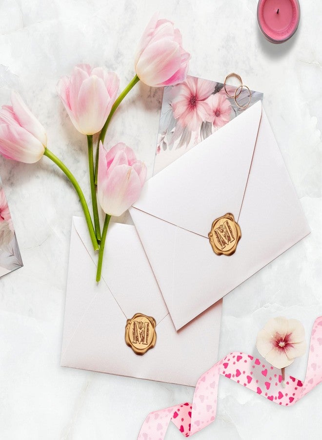 Yoption 50Pcs Antique Gold Letter M Wax Seal Stickers, Regal Initial Alphabet Envelope Seal Stickers for Wedding Party Birthday Christmas (M) - Image 5